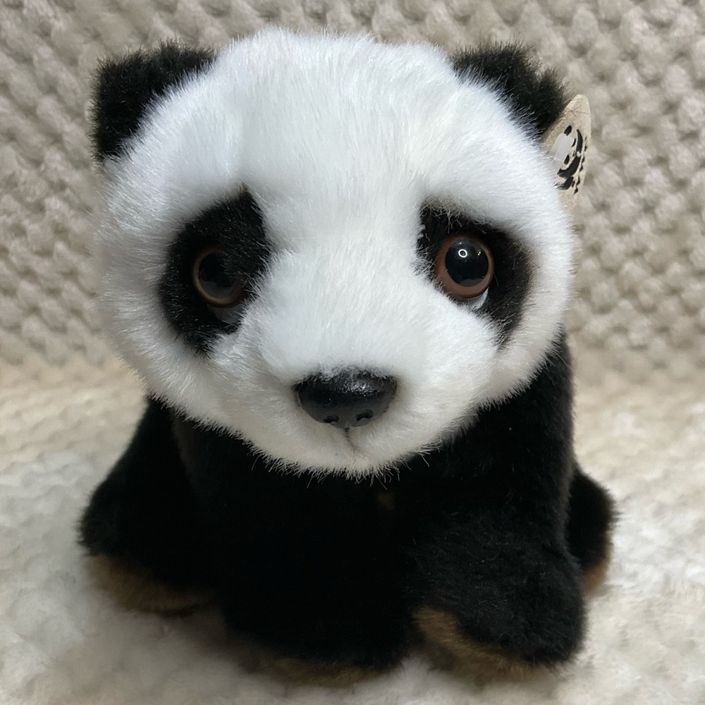 WWF Adorable Black and White Plush Panda Bear Stuffed Animal Toy